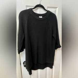 Mote Black Knit 3/4 Sleeve High Low Sweater